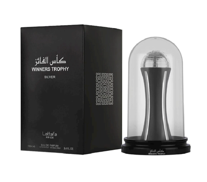 Lattafa Pride Winners Trophy Silver hər kəs üçün ətir suyu 100 ml Onlayn sifariş verin