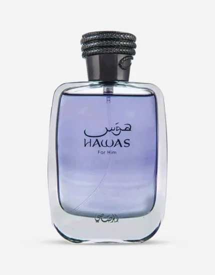 Hawas for Him Rasasi kişi ətri, boz rəngli şüşə flakon, 100 ml