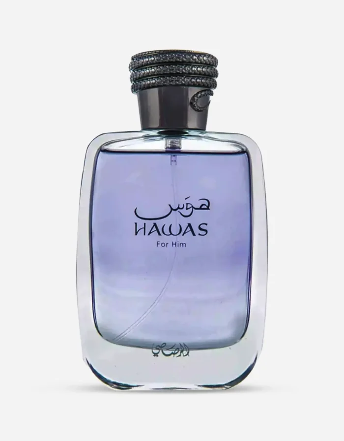 Hawas for Him Rasasi kişi ətri, boz rəngli şüşə flakon, 100 ml