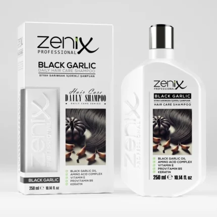 Zenix Qara Sarımsaqlı Şampun 250 ml saç tökülməsinə qarşı təbii şampun