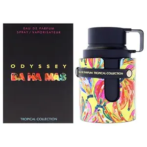 Armaf Odyssey Bahamas Tropical Collection 100ml EDP parfüm qutusu və unikal dizaynlı flakonu