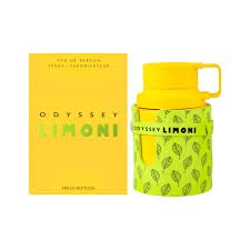 Sarı qutusu və qulp tənzimləməli qabı olan Armaf Odyssey Limoni ətir seti.