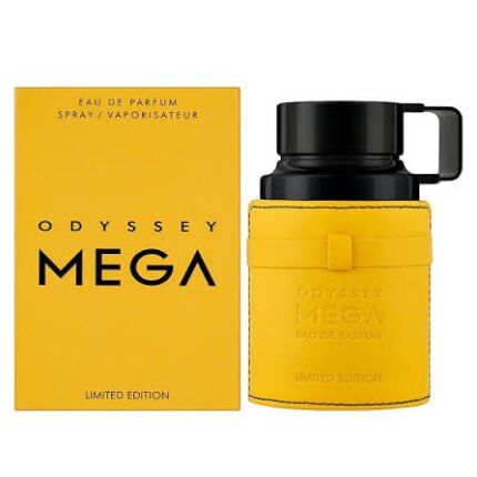 Armaf Odyssey Mega Special Edition sarı qutusu və dəri dizaynlı flakonu ilə kişilər üçün oduncaq-aromatik ətir